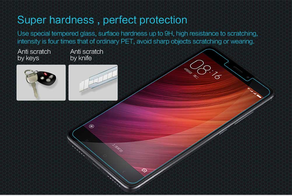 محافظ صفحه نمایش شیشه ای نیلکین Nillkin H برای Xiaomi RedMi Note 4