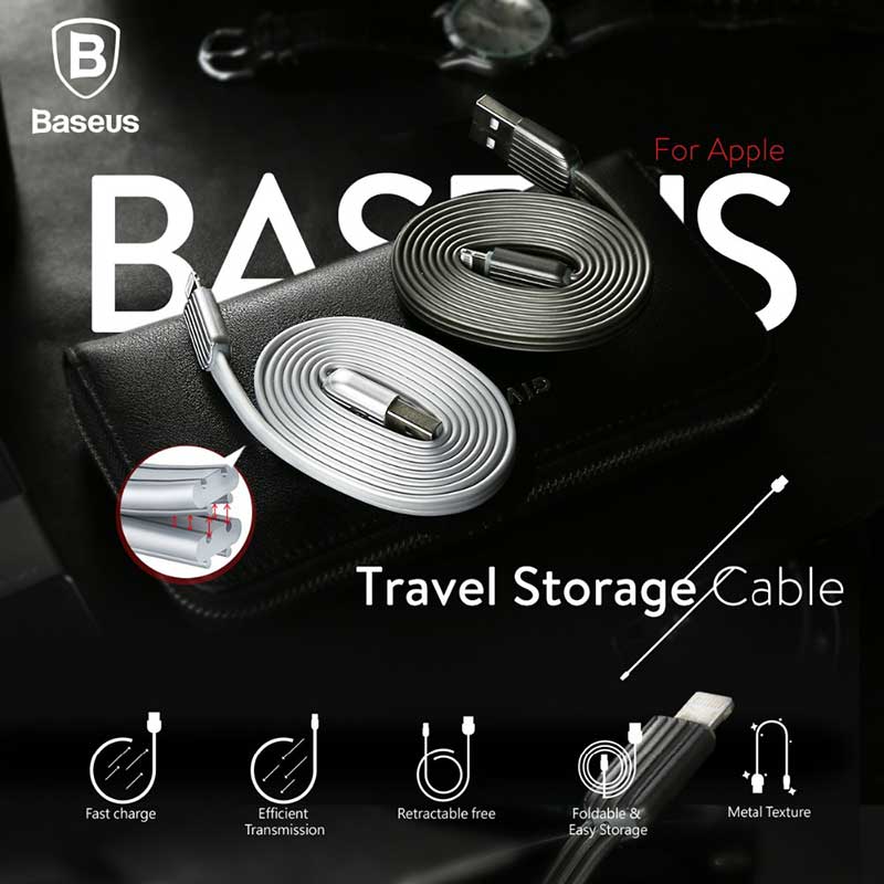 کابل شارژ لایتنینگ بیسوس Baseus Travel Storage Cable