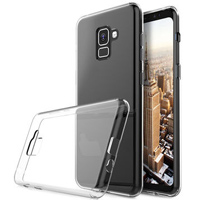 قاب محافظ شیشه ای ژله ای Samsung Galaxy A8 Plus 2018 Transparent Cover