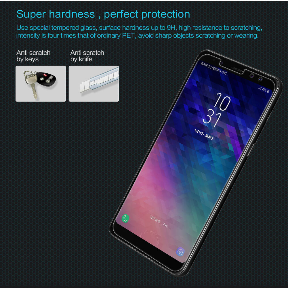 محافظ صفحه نمایش شیشه ای نیلکین (Nillkin H Glass Samsung Galaxy A8 (2018