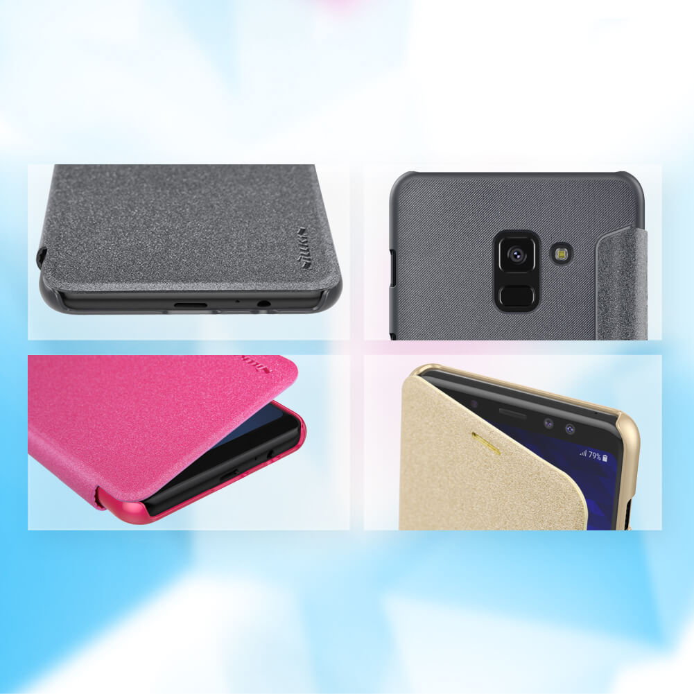 کیف نیلکین (Nillkin Sparkle Leather Case Samsung Galaxy A8 Plus (2018