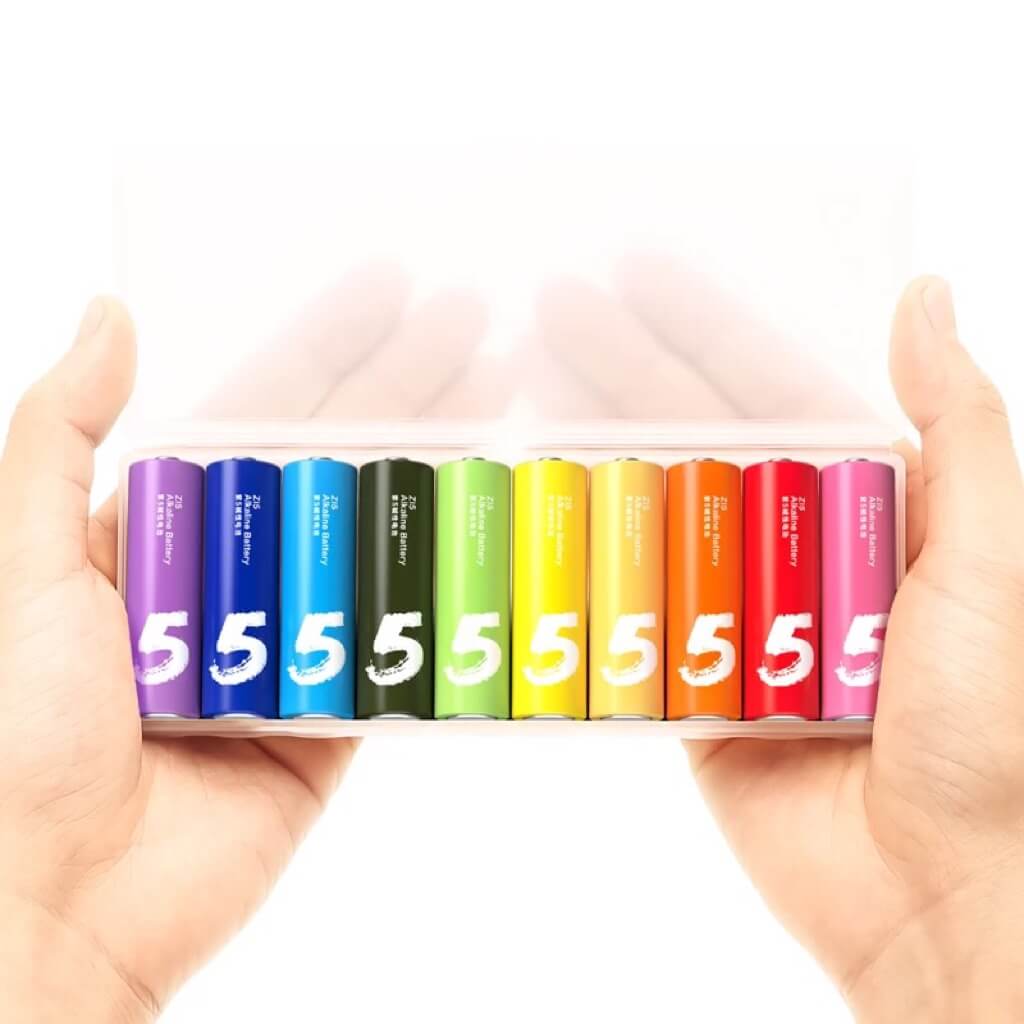 باتری نیم قلمی رنگین کمانی شیائومی Xiaomi Rainbow AAA Battery Pack Of 10